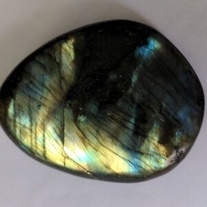 Labradorite Polished Palm Stone, 2" Long, Genuine. Multi Color Labordoressence